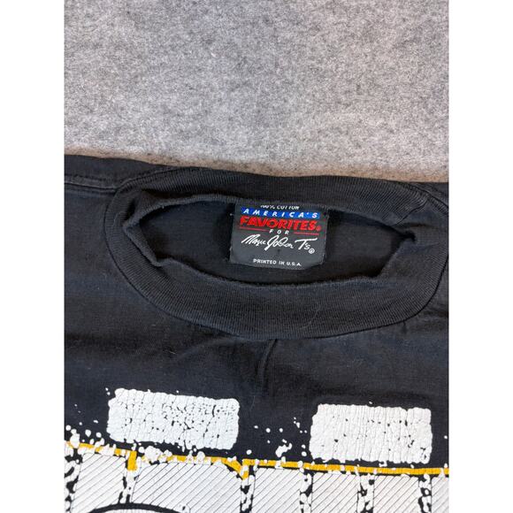 Vintage 90s Pittsburgh Penguins T Shirt Mens L Magic Johnson Ts AOP Big Logo Tee - Picture 4 of 5